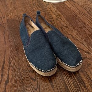 Denim platform espadrilles